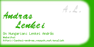 andras lenkei business card